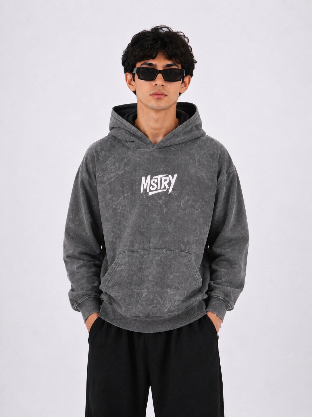 MSTRY Rise of Dragon Hoodie — grey front