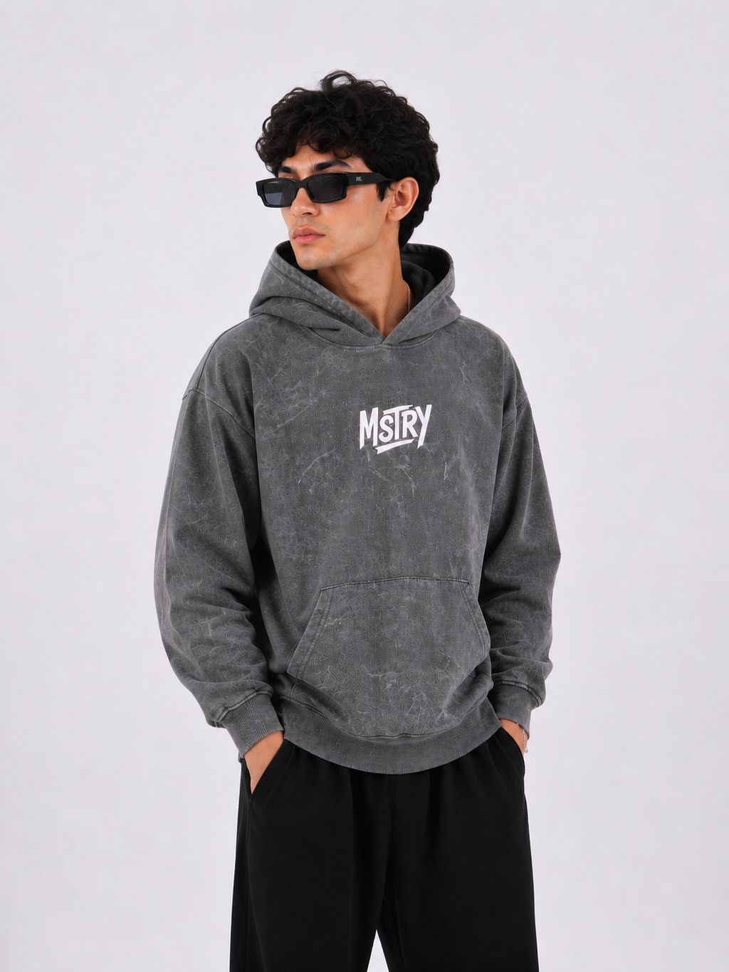 MSTRY Rise of Dragon Hoodie — grey angle